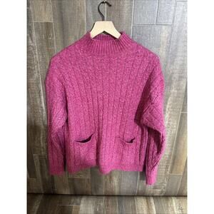 St.John’s Bay cable knit chunky sweater Pink,‎ size Petite Large (PL)